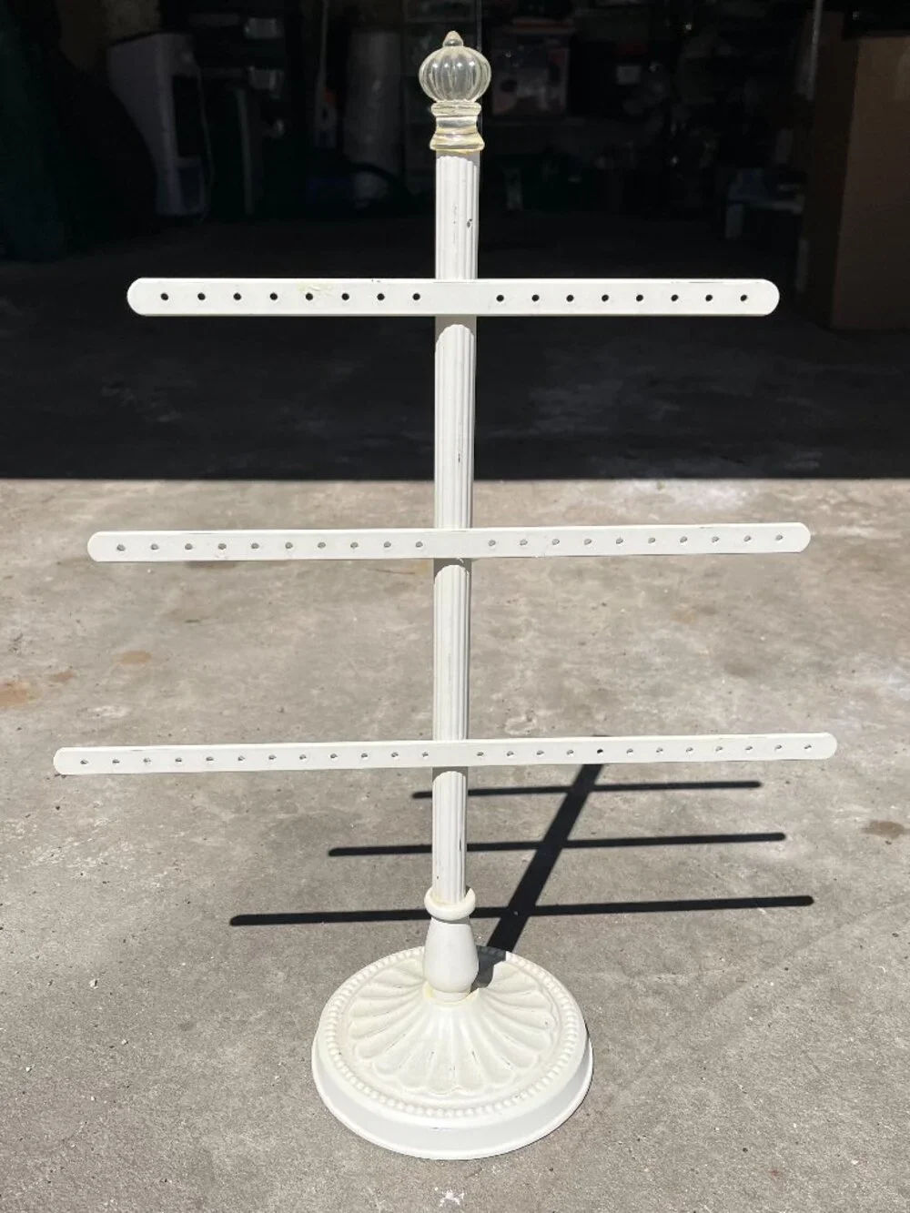 Pottery Barn Teen Earring Stand Jewelry Holder Display Antique White Tiered PB